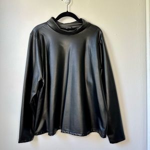 Eloquii vegan leather turtleneck